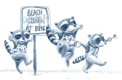 Raccoon Beach (drawing)